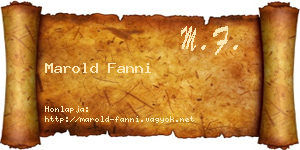 Marold Fanni névjegykártya